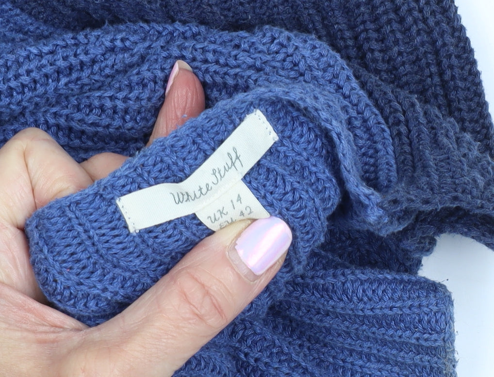 White Stuff Women's Blue Multicolor Relaxed Jumper Size 14