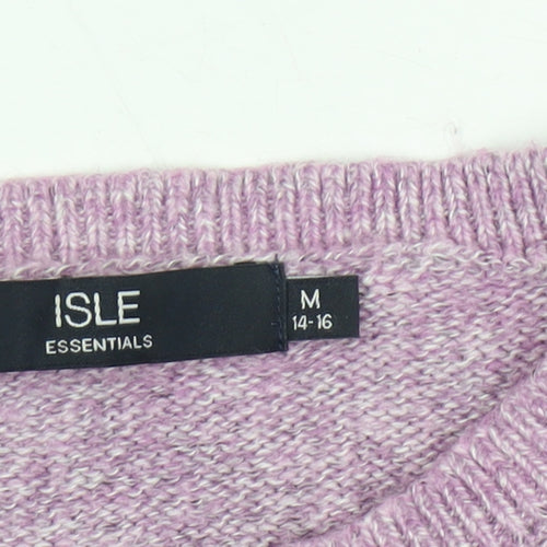 ISLE Women's Purple Cable-Knit Pullover, M