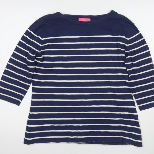 Charles Tyrwhitt Women’s Blue Striped 3/4 Sleeve T-Shirt