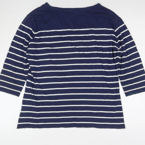 Charles Tyrwhitt Women’s Blue Striped 3/4 Sleeve T-Shirt