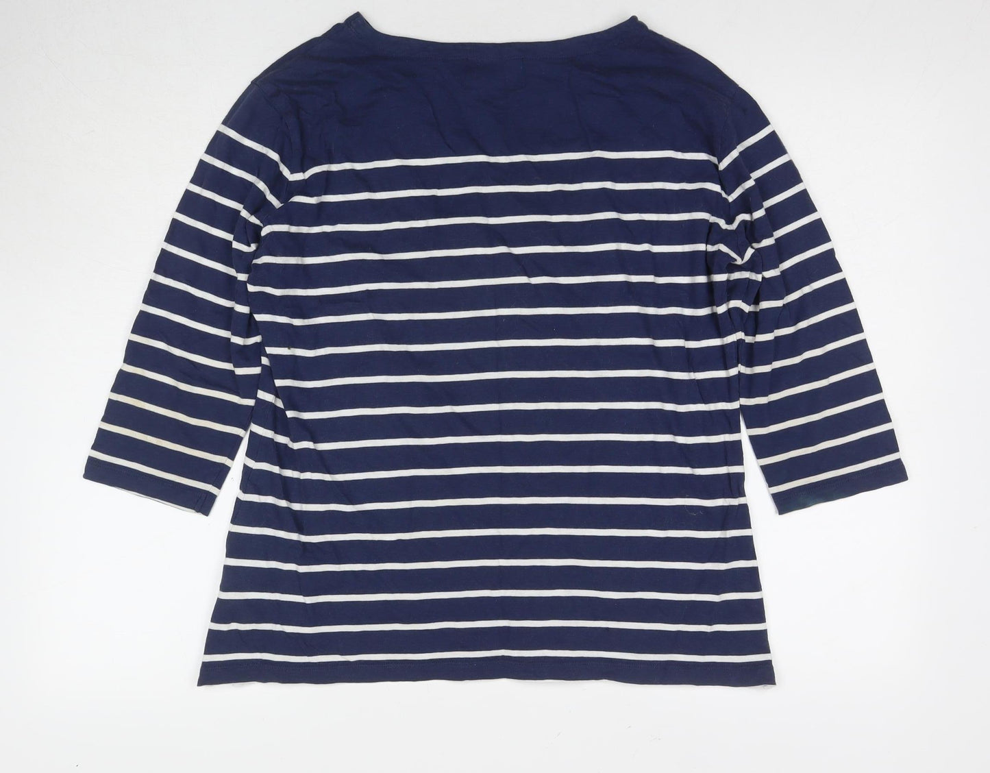 Charles Tyrwhitt Women’s Blue Striped 3/4 Sleeve T-Shirt