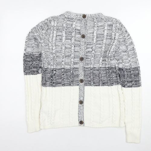 Next Women's Grey Cardigan XS Cotton Cable-Knit