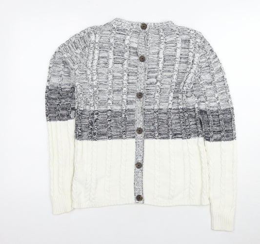 Next Women's Grey Cardigan XS Cotton Cable-Knit