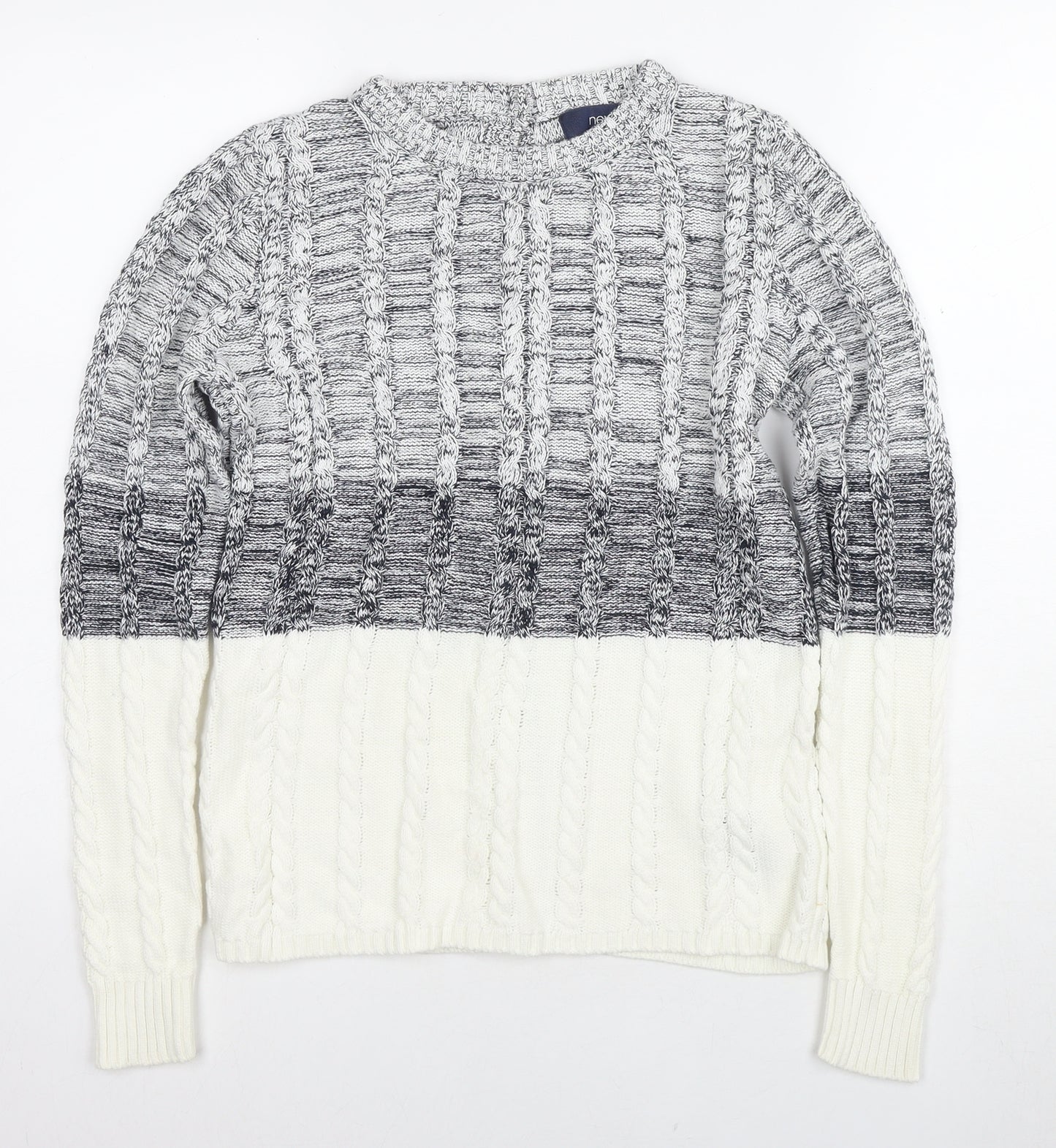 Next Women's Grey Cardigan XS Cotton Cable-Knit