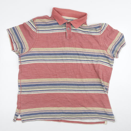 Marks and Spencer Men's Multicoloured Striped Polo 3XL