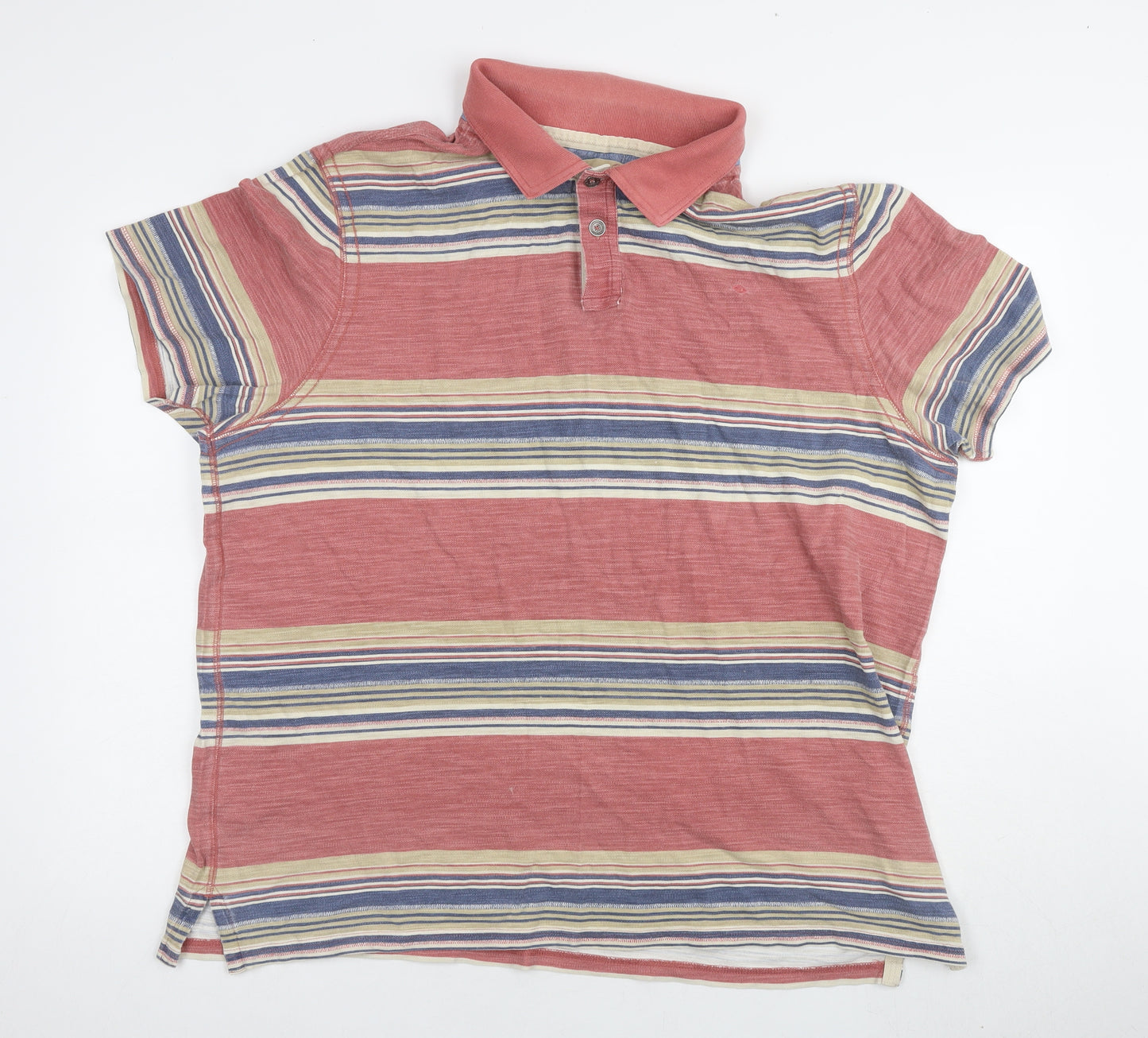 Marks and Spencer Men's Multicoloured Striped Polo 3XL