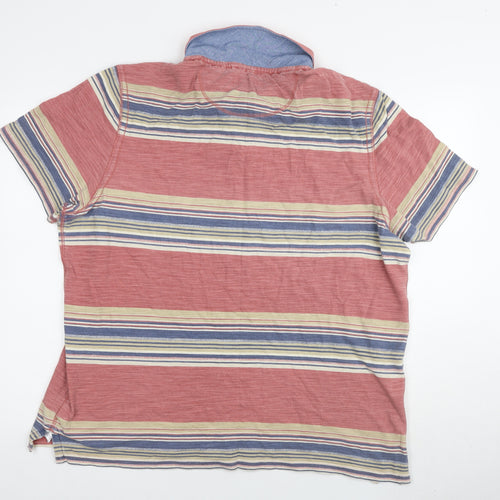 Marks and Spencer Men's Multicoloured Striped Polo 3XL