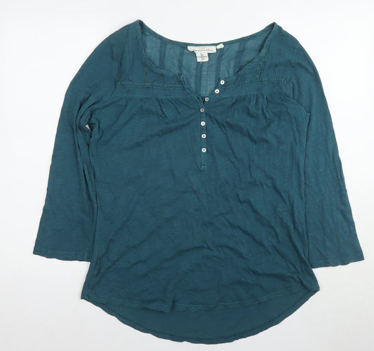 L.O.G.G Women's Green Button Blouse Size 12