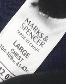 Marks and Spencer Men's Blue Striped Polo Shirt Large