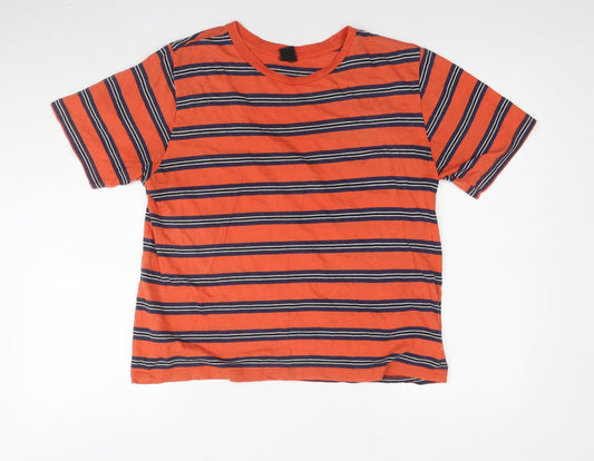 Urban Outfitters Men's Orange Striped M T-Shirt