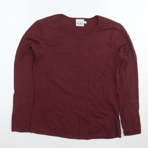 Wall Women's Red Long Sleeve Basic T-Shirt, Size L