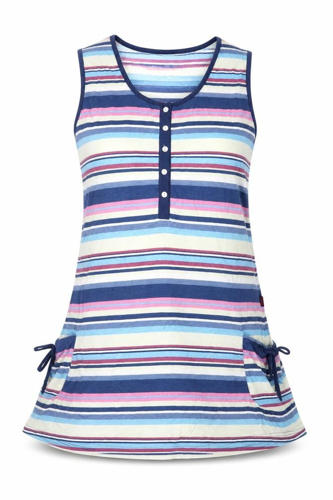 Anokhi Women's Multicoloured Striped Sleeveless Dress Size 3