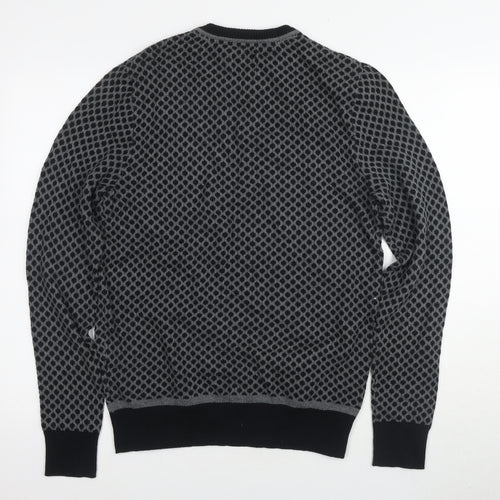 Blend Men's Grey Geometric Pullover Jumper M