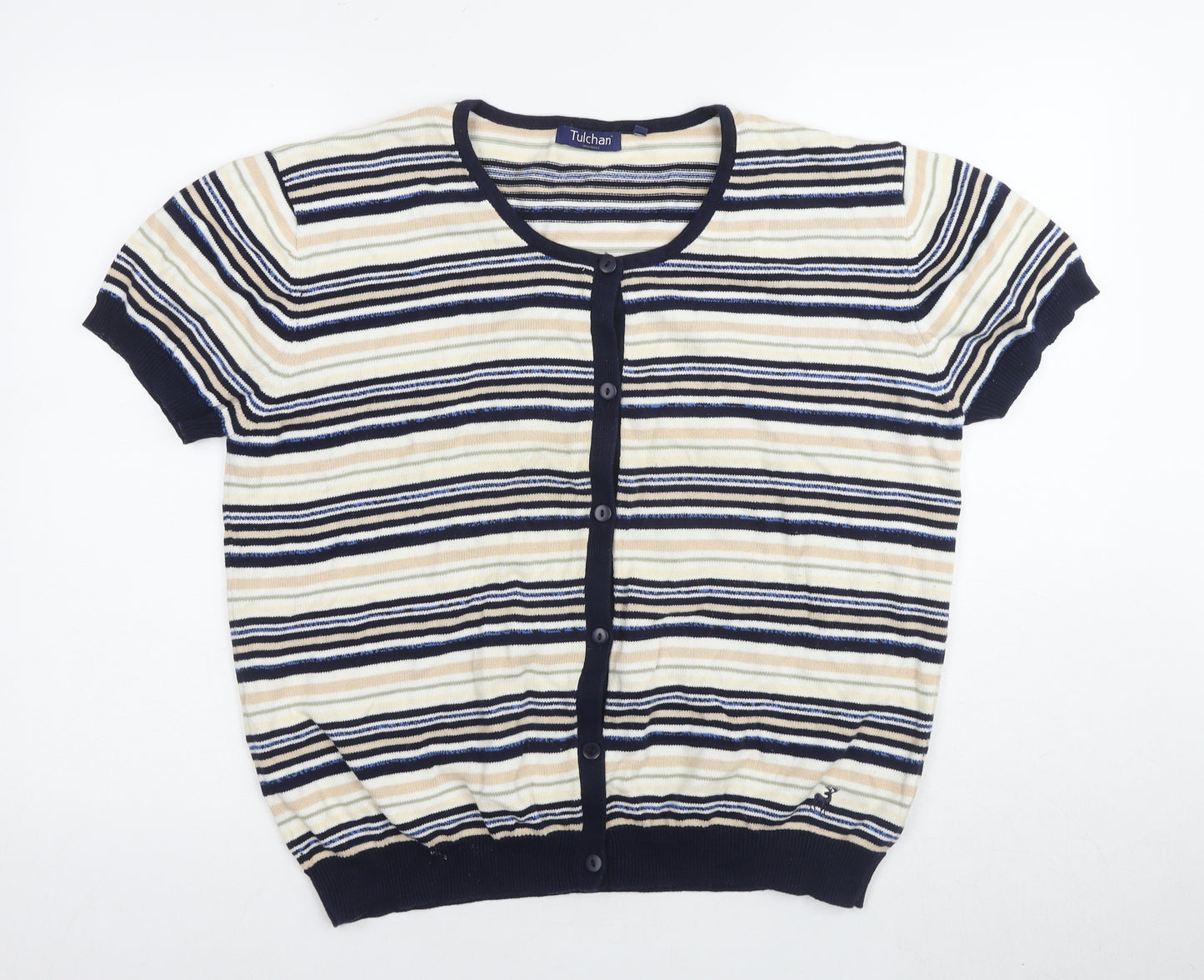 Tulchan Women's 2XL Multicoloured Striped Cardigan