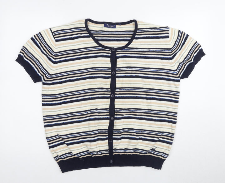 Tulchan Women's 2XL Multicoloured Striped Cardigan