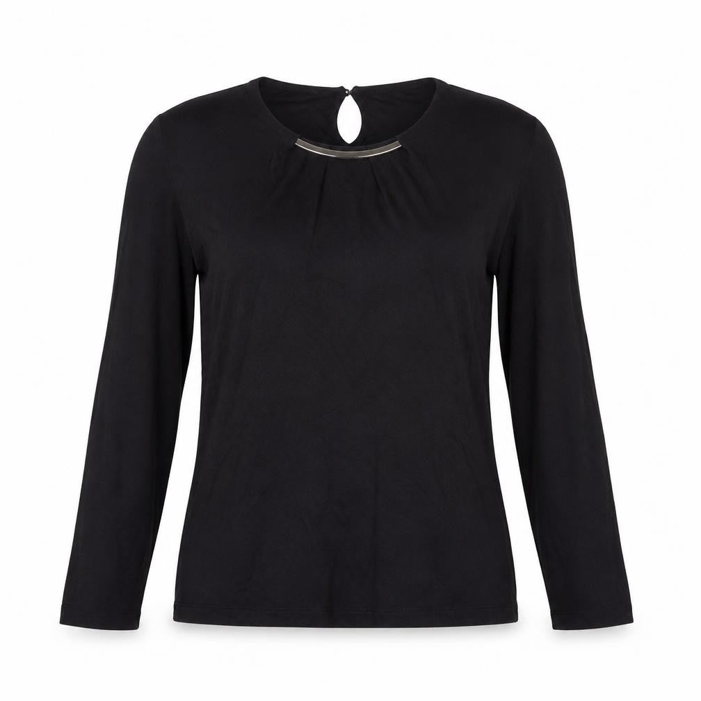 Front view of H&M Women's Black XS Long Sleeve Blouse