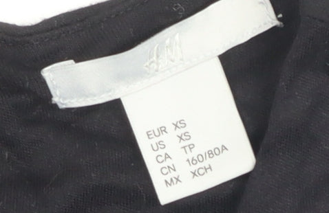 H&M Women's Black XS Long Sleeve Blouse