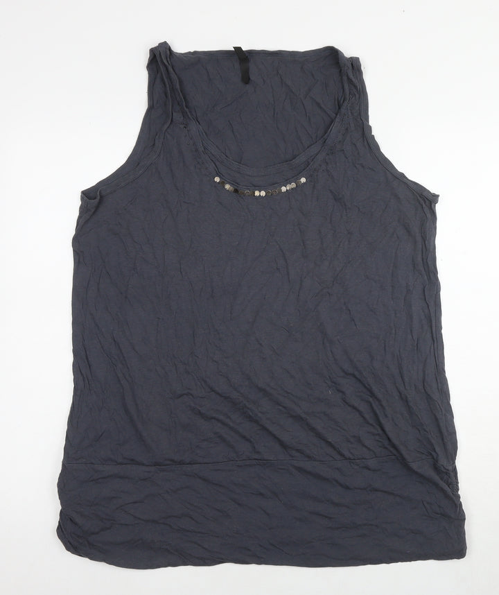 Marks and Spencer Women's Plus Black Sequin Tank Top