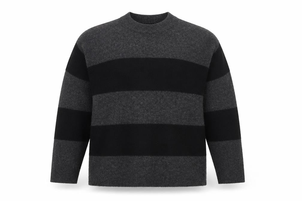 New Look Women's Black Jumper, M, Raglan Sleeve, Striped Knit