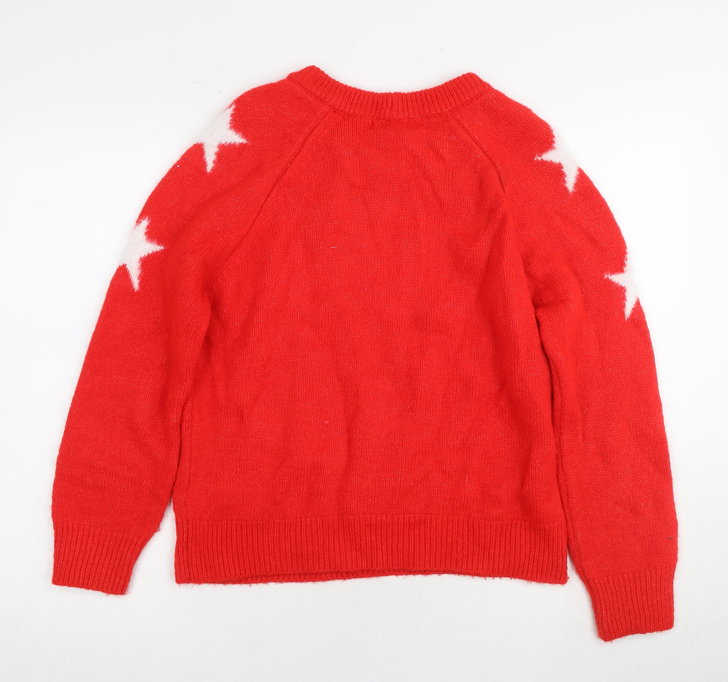 Next Women's Red Star Jumper, Size S, Crew Neck Pullover