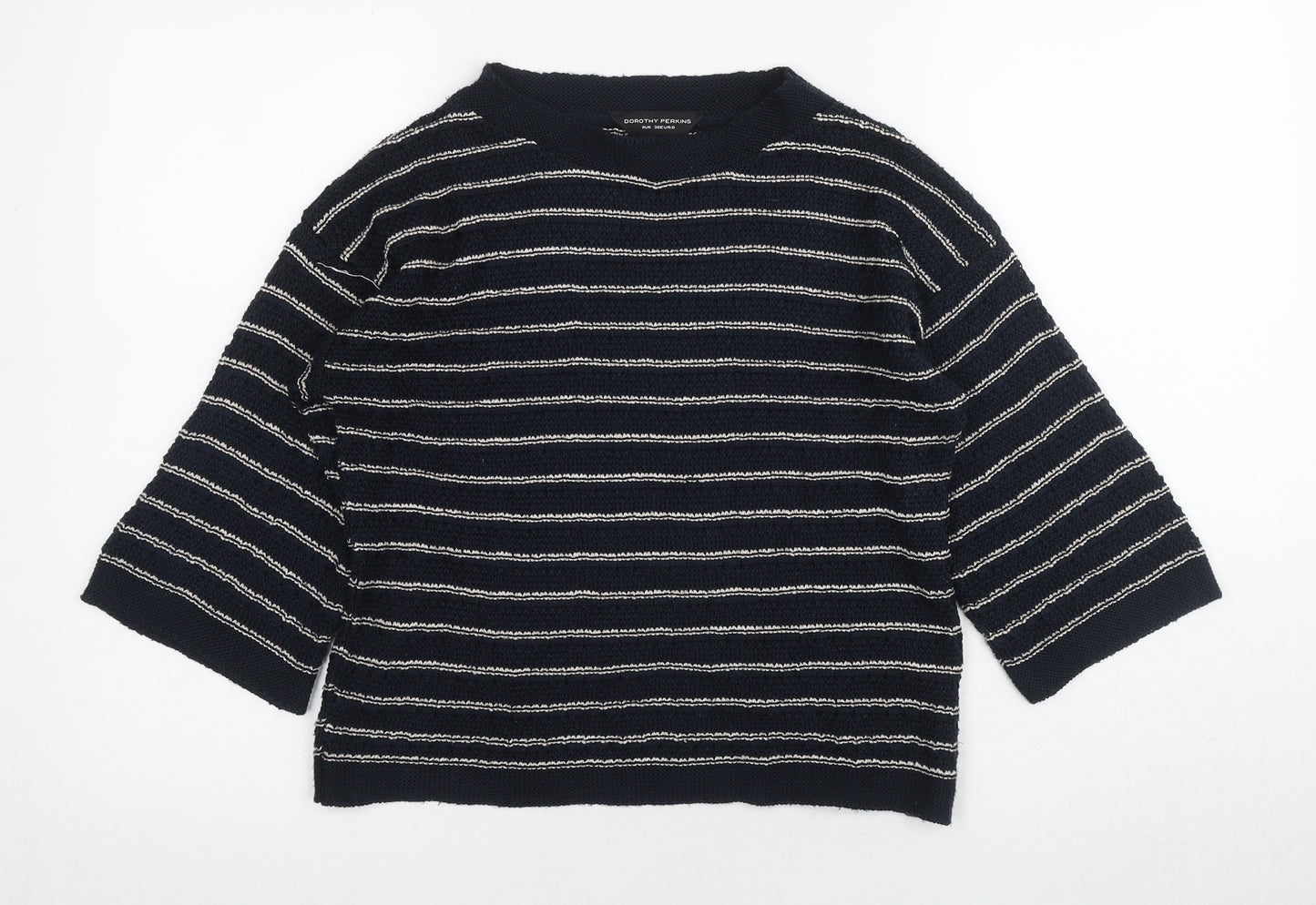 Dorothy Perkins Women's Black Striped Pullover Jumper Size 8