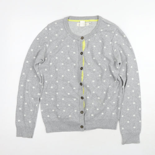 H&M Girls Grey Polka Dot Cardigan Jumper Size 14