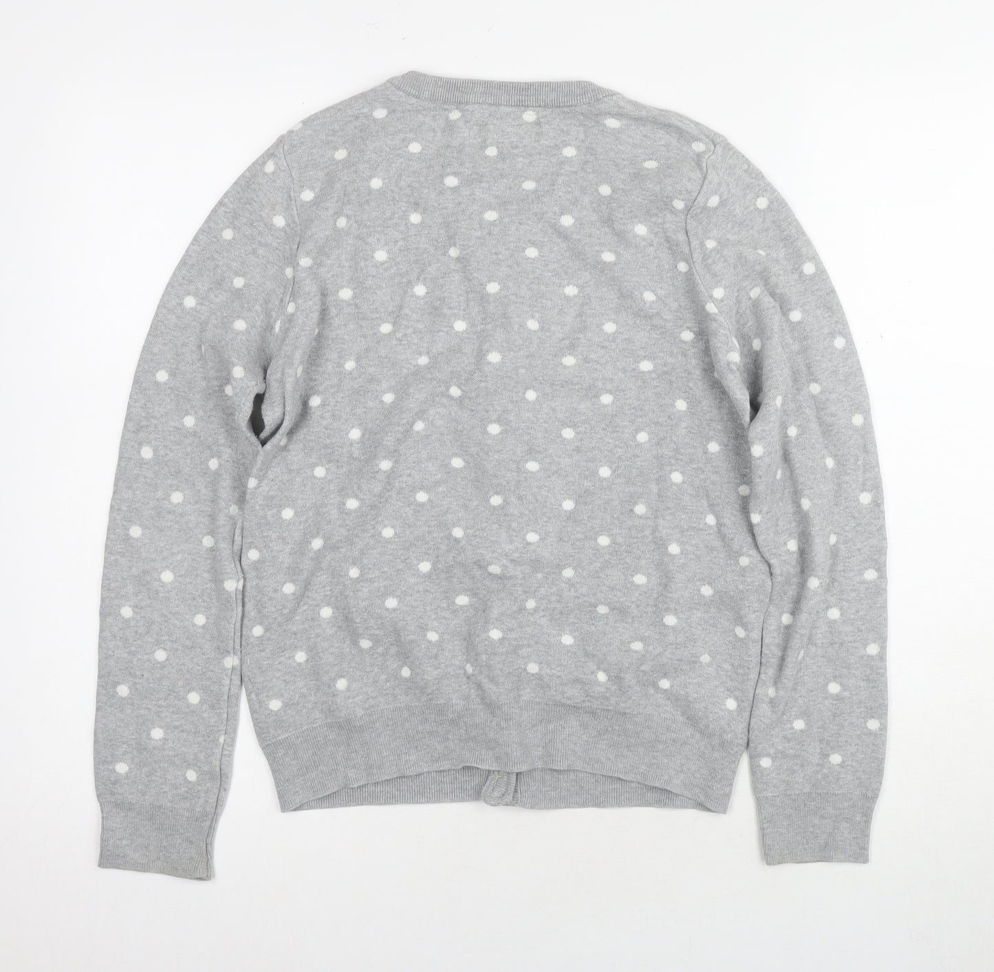 H&M Girls Grey Polka Dot Cardigan Jumper Size 14