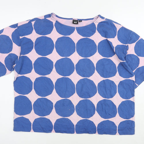 Marimekko x Uniqlo Women's M Pink Blue Polka Dot T-Shirt