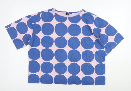 Marimekko x Uniqlo Women's M Pink Blue Polka Dot T-Shirt