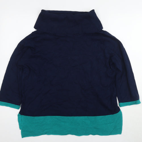 Mitzy Women's Blue XL Roll Neck Tunic Jumper