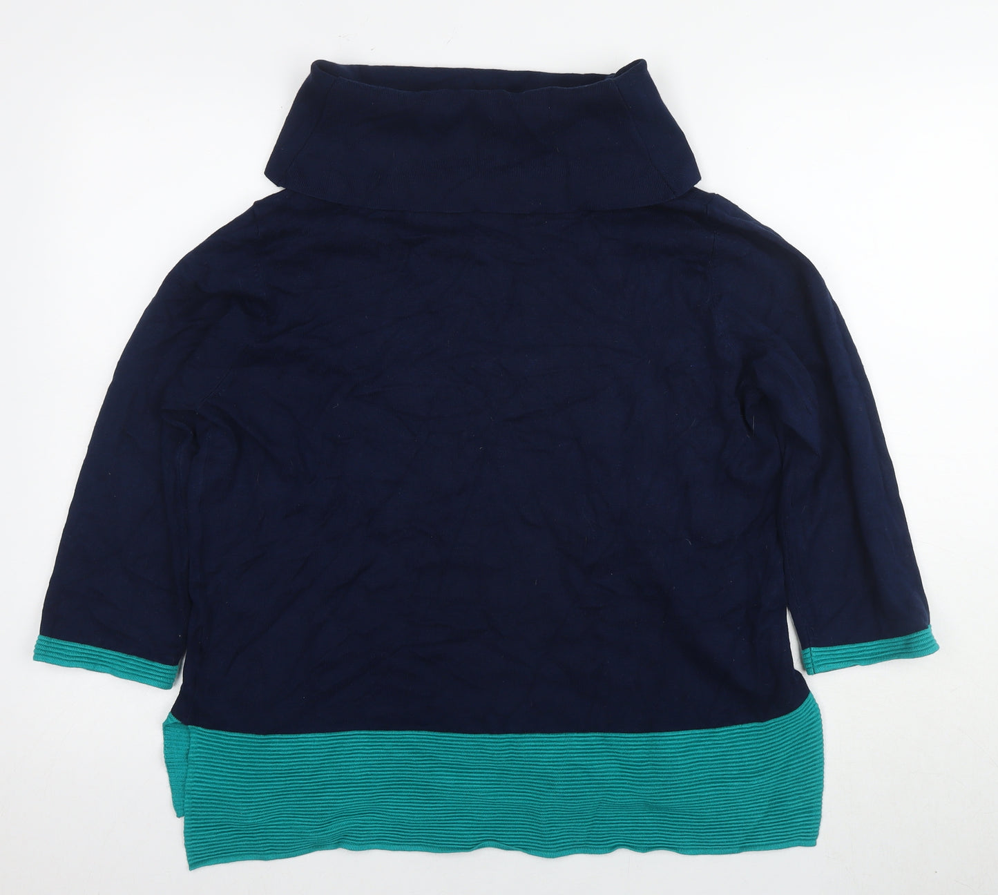 Mitzy Women's Blue XL Roll Neck Tunic Jumper