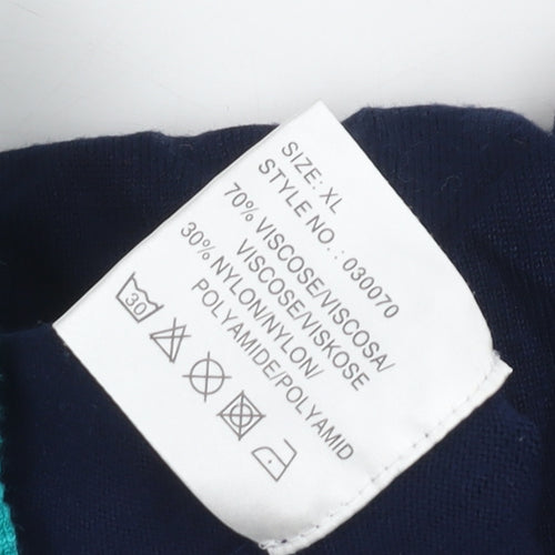 Mitzy Women's Blue XL Roll Neck Tunic Jumper