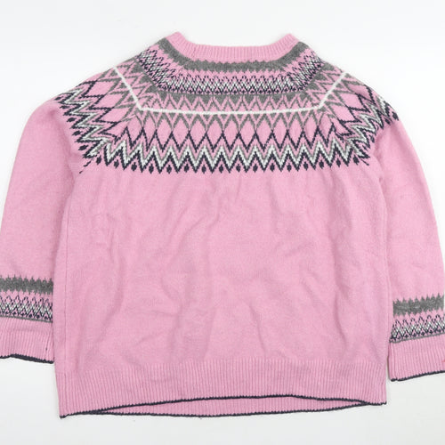 Bornrich Women's Pink Fair Isle Pullover Jumper Size 20