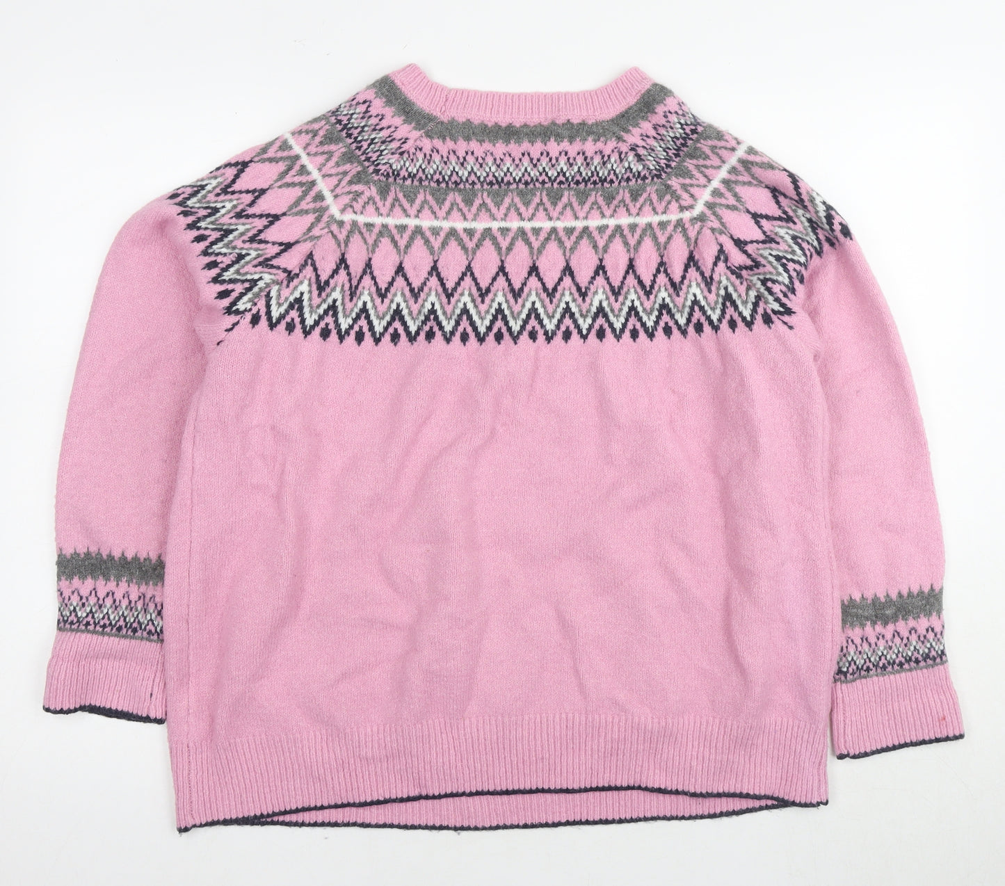 Bornrich Women's Pink Fair Isle Pullover Jumper Size 20