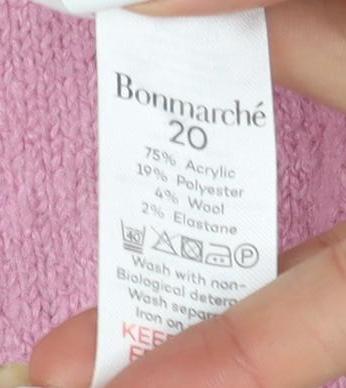 Bornrich Women's Pink Fair Isle Pullover Jumper Size 20