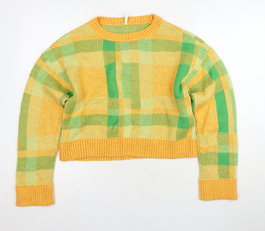 Only Women's Multicoloured Plaid Jumper, L, Crew Neck