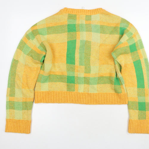 Only Women's Multicoloured Plaid Jumper, L, Crew Neck