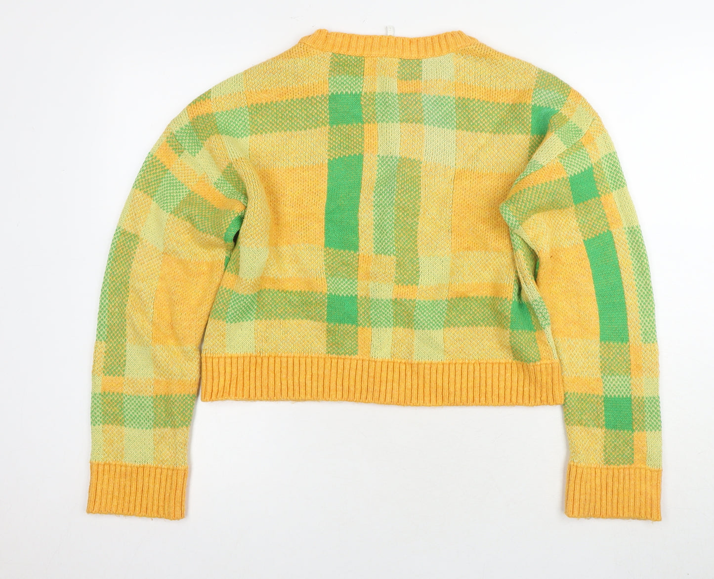 Only Women's Multicoloured Plaid Jumper, L, Crew Neck