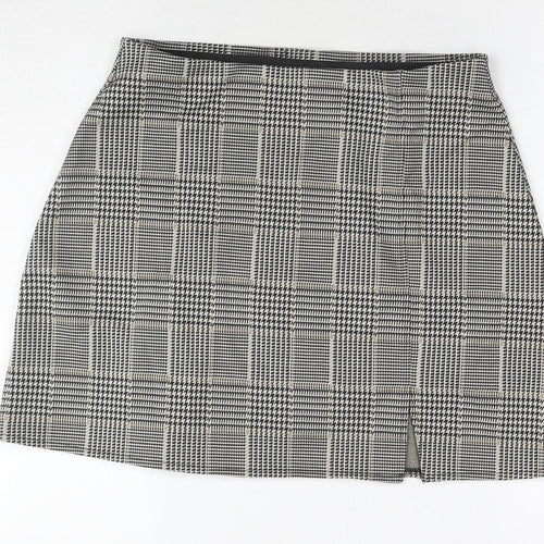 H&M Women's Check Pencil Skirt Size 12 Black Polyester