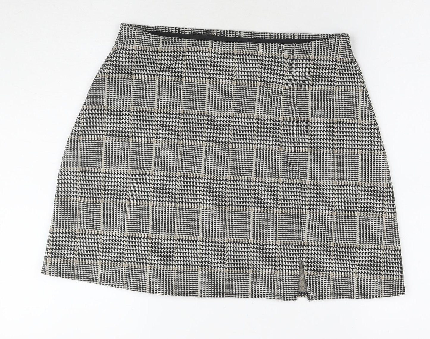 H&M Women's Check Pencil Skirt Size 12 Black Polyester