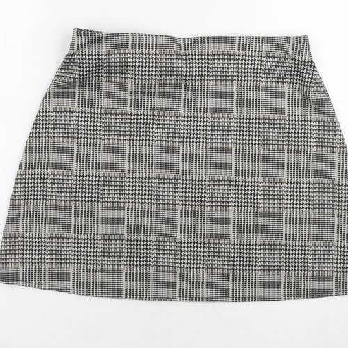 H&M Women's Check Pencil Skirt Size 12 Black Polyester