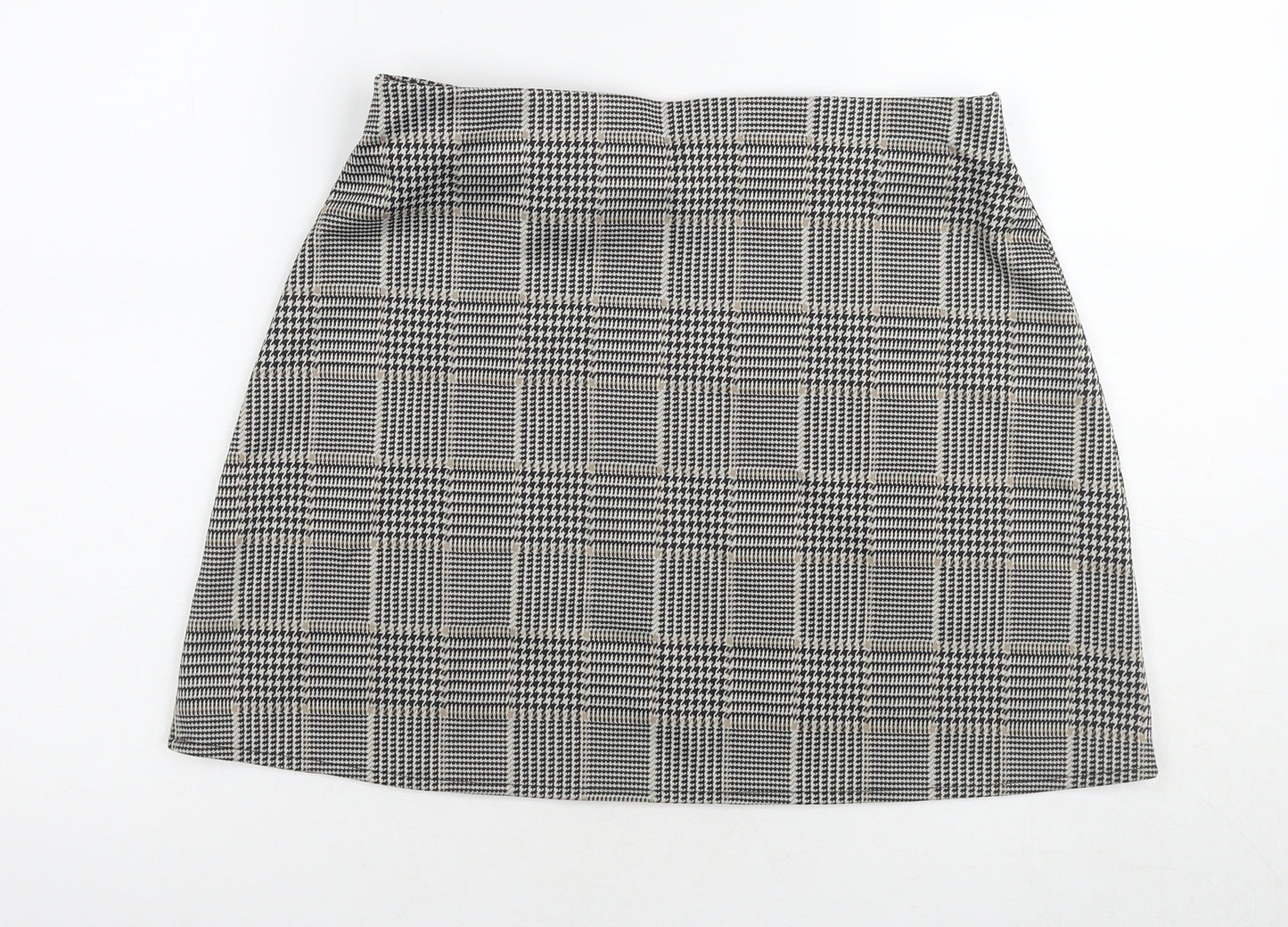 H&M Women's Check Pencil Skirt Size 12 Black Polyester