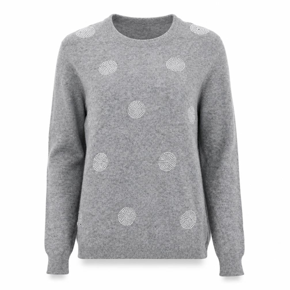 Front view of He Loves Me Women's Grey Crew Neck jumper M