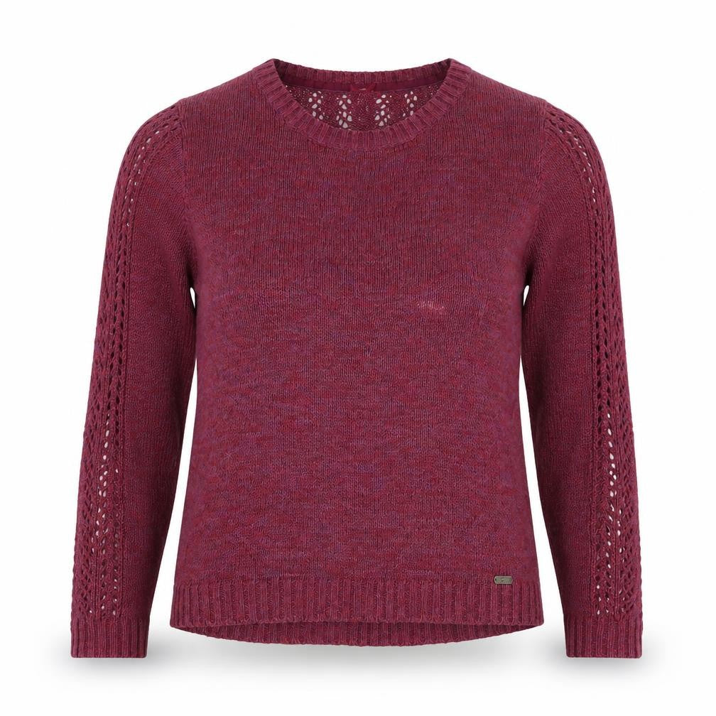 Front view of Ness Women's Purple Open-Knit jumper, size 10