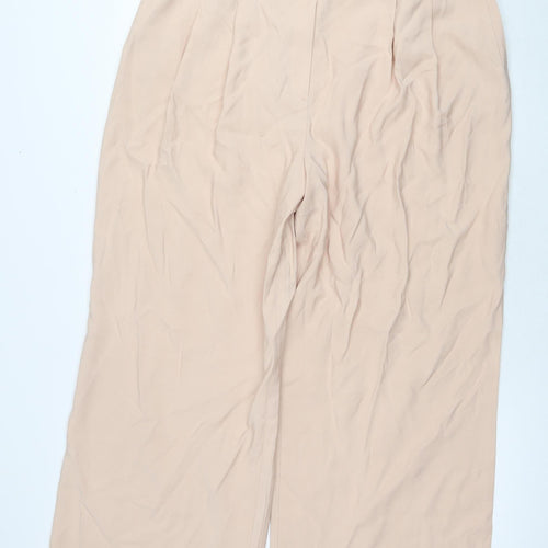Topshop Women's Beige Wide-Leg Trousers, Size 18