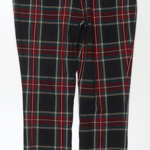 Zara Womens Tartan Cropped Trousers M