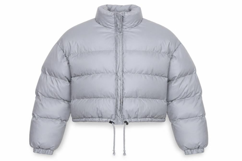 PRETTYLITTLETHING Women's Grey Puffer Jacket Size 12