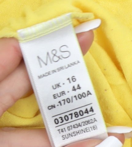 Marks and Spencer Women's Yellow T-Shirt Size 16