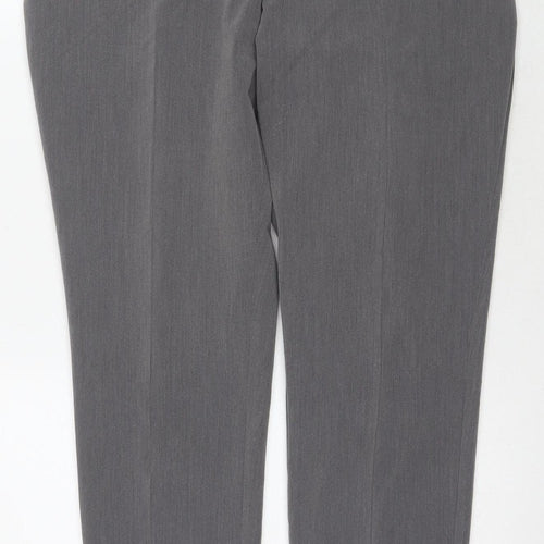 Dorothy Perkins Women's Grey Straight Trousers Size 12