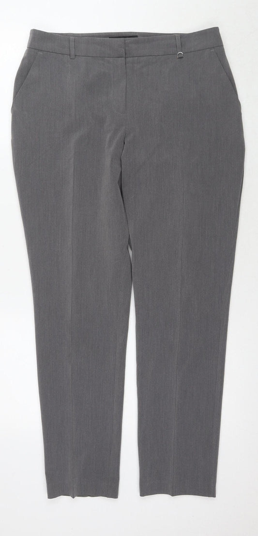 Dorothy Perkins Women's Grey Straight Trousers Size 12